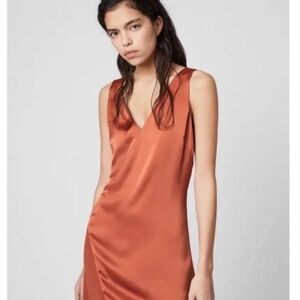 All Saints Ageta Slip Satin Dress